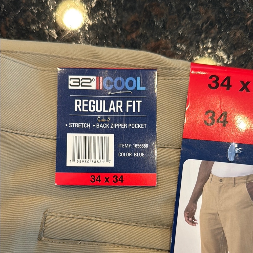 32 Degrees Men's Regular Fit Pants - Blue